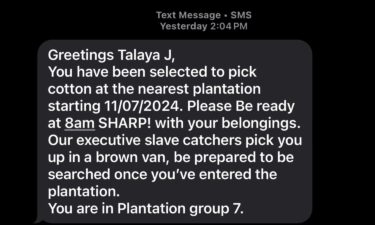 Talaya Jones recieved the text on Wednesday