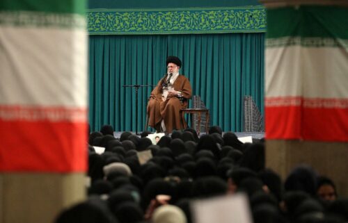 Iran's Supreme Leader Ayatollah Ali Khamenei speaks during a meeting in Tehran