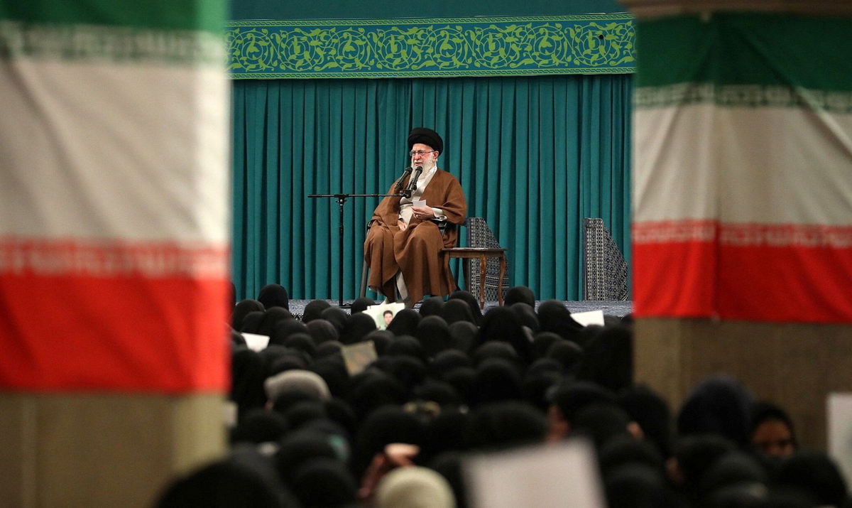 <i>Office of the Iranian Supreme Leader/WANA/Reuters via CNN Newsource</i><br/>Iran's Supreme Leader Ayatollah Ali Khamenei speaks during a meeting in Tehran