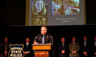 Indiana State Police Superintendent Doug Carter announces the arrest of Richard Allen during a news conference in Delphi on October 31