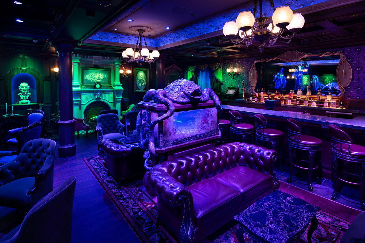 <i>Kent Phillips/Disney via CNN Newsource</i><br/>The Haunted Mansion Parlor caters to adults aboard the new Disney Treasure