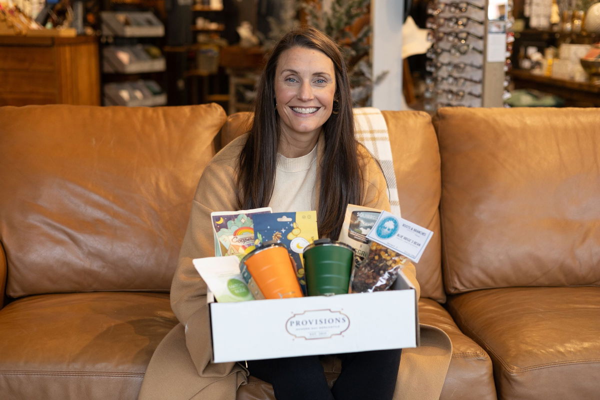 <i>Kelly Bowman/CNN via CNN Newsource</i><br/>Provisions Mercantile owner Heather Wright with the “Asheville Maker’s Basket