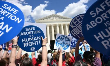 Reproductive rights activists demonstrate in front of the Supreme Court in Washington