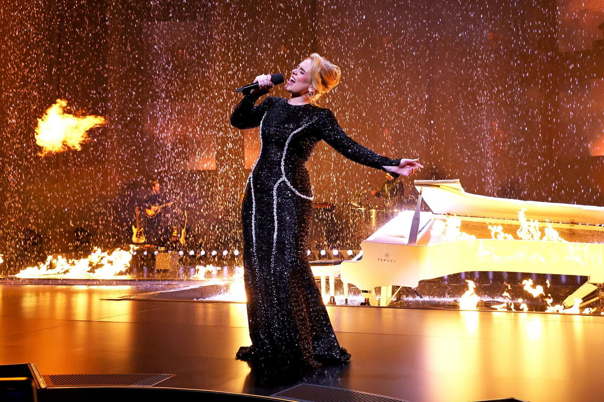 <i>Kevin Mazur/Getty Images via CNN Newsource</i><br/>Adele is seen here performing her Weekends with Adele residency at The Colosseum at Caesars Palace in January in Las Vegas. No November 23