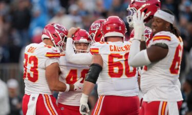 Rookie Spencer Shrader (No. 40) kicked the game-winning field goal as the Chiefs beat the Panthers.