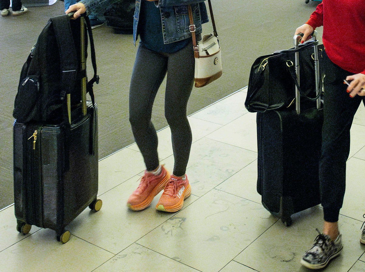 <i>Paul Bersebach/Orange County Register/Getty Images via CNN Newsource</i><br/>Travelers check in at John Wayne Airport in Santa Ana