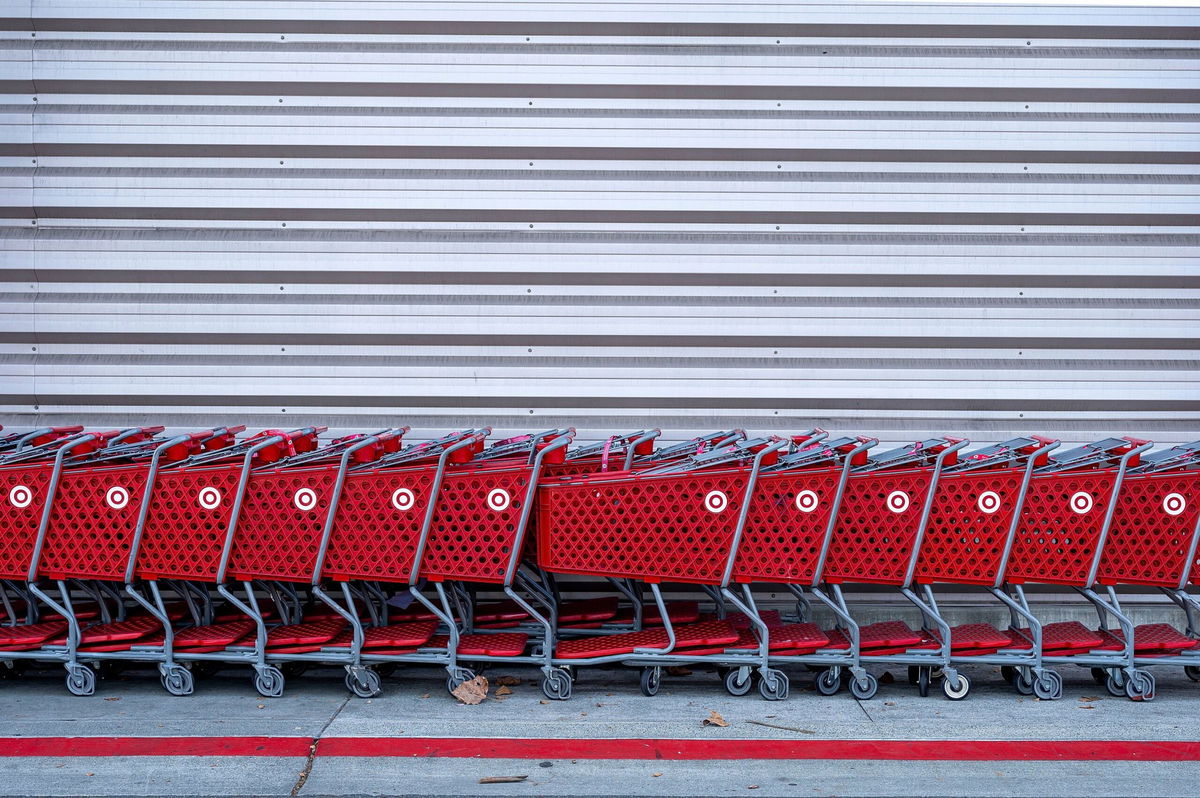 <i>David Paul Morris/Bloomberg/Getty Images via CNN Newsource</i><br/>Shopping carts outside of a Target store in Emeryville