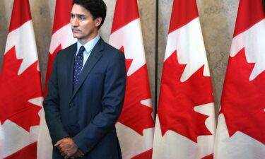 Canadian Prime Minister Justin Trudeau attends a press conference following Canada's expulsion of six Indian diplomats