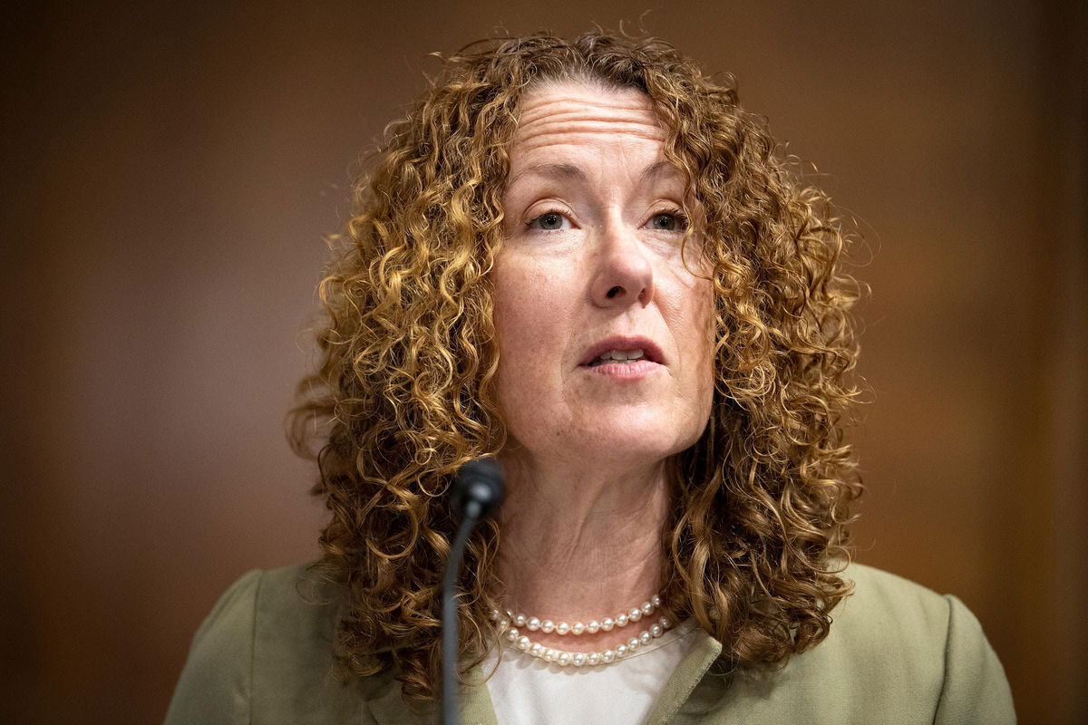 <i>Caroline Brehman/CQ-Roll Call/Getty Images via CNN Newsource</i><br/>Tracy Stone-Manning speaks during her confirmation hearing before the Senate Energy and Natural Resources Committee in Washington