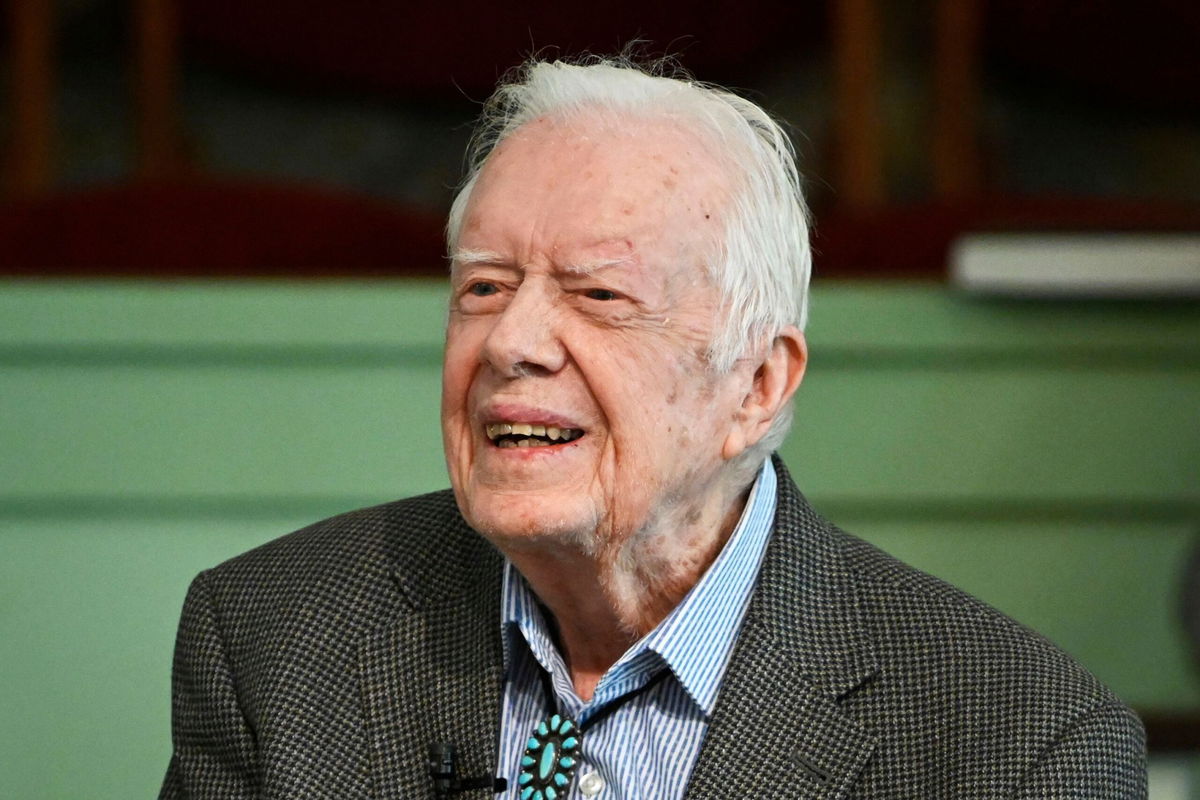 <i>John Amis/AP/File via CNN Newsource</i><br/>Former President Jimmy Carter teaches Sunday school at Maranatha Baptist Church in Plains