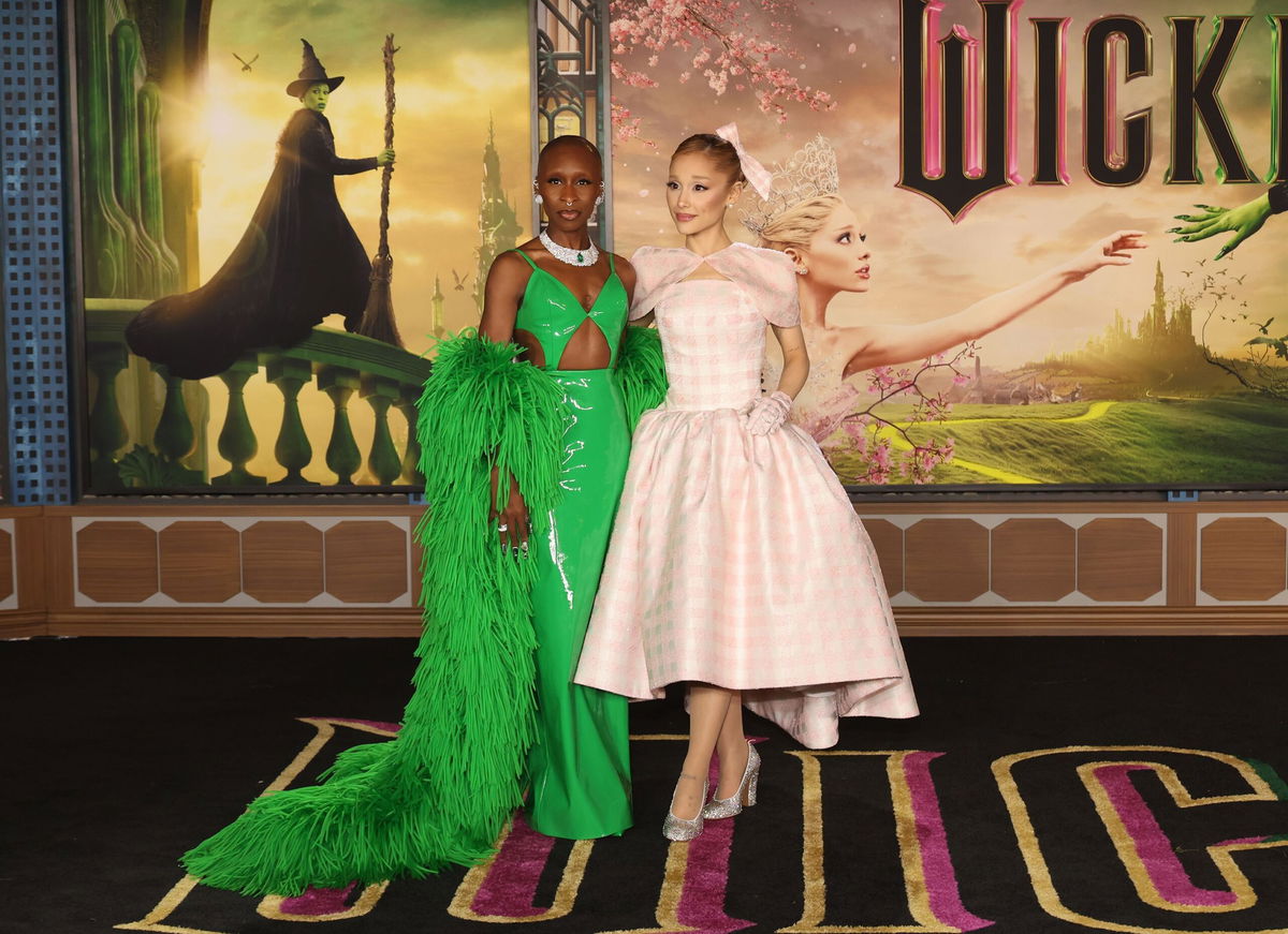 <i>Amy Sussman/Getty Images via CNN Newsource</i><br/>(From left) Cynthia Erivo and Ariana Grande attend the Los Angeles premiere of 'Wicked' in Los Angeles.