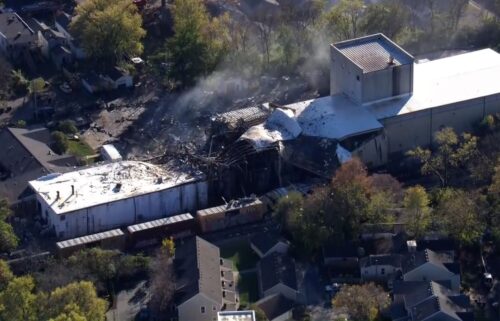 A building is damaged from a possible explosion in Louisville