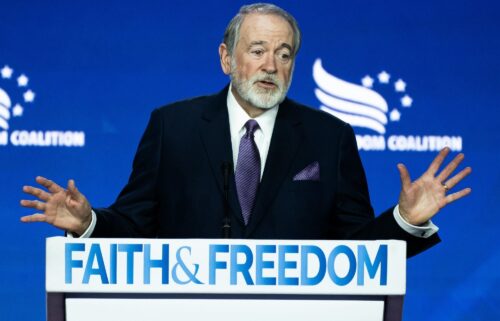 Mike Huckabee speaks during the Road to Majority's Faith and Freedom policy conference in Washington