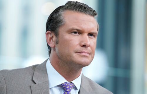 Pete Hegseth conducts an interview on "Fox & Friends" at Fox News Channel Studios on August 9