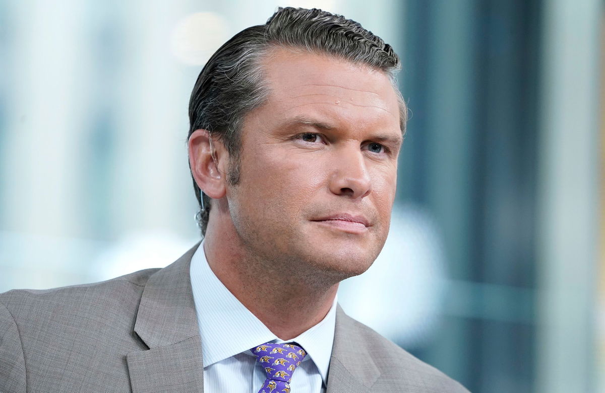 <i>John Lamparski/Getty Images via CNN Newsource</i><br/>Pete Hegseth conducts an interview on 