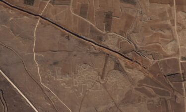 This satellite image from Planet Labs PBC shows Israeli forces digging along the Alpha Line separating the Israeli-occupied Golan Heights from a demilitarized zone in Syria patrolled by United Nations forces on November 5.