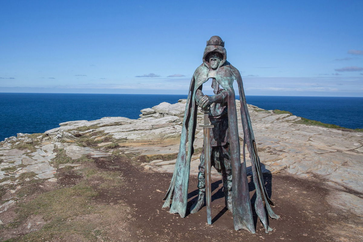 <i>Matt Cardy/Getty Images via CNN Newsource</i><br/>The myth of King Arthur has fascinated much of the world for centuries -- so much so that this statue alluding to the legendary king was erected at Tintagel Castle in 2016.