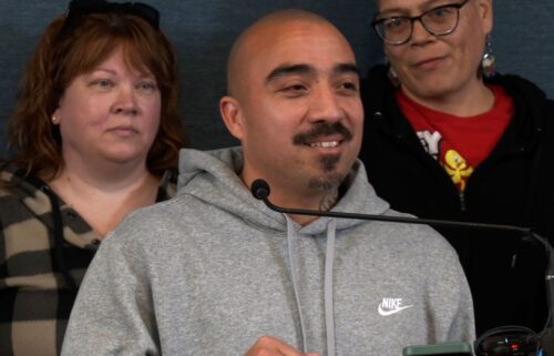 Edgar Barrientos-Quintana speaks during a press conference in Minneapolis