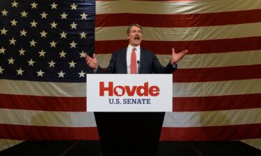 Wisconsin Senate candidate Eric Hovde speaks at his election night party in Madison on November 6.