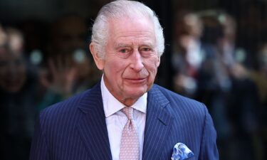 Britain's King Charles III arrives at University College Hospital Macmillan Cancer Centre in London on April 30.