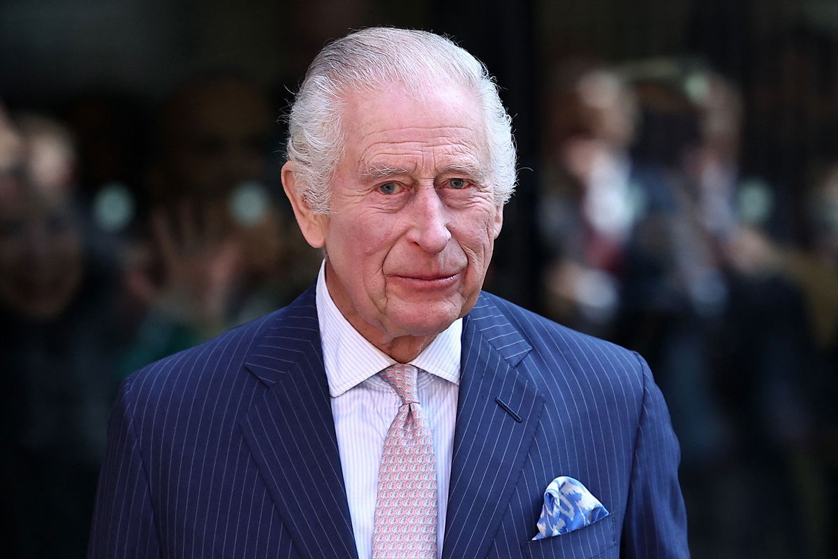 <i>Henry Nicholls/AFP/Getty Images via CNN Newsource</i><br/>Britain's King Charles III arrives at University College Hospital Macmillan Cancer Centre in London on April 30.