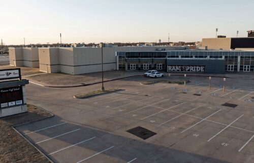 Owasso High School is seen the day of a vigil in memory of nonbinary teenage student Nex Benedict.