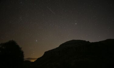 A meteor from the Leonids is seen streaking across the sky over Ankara