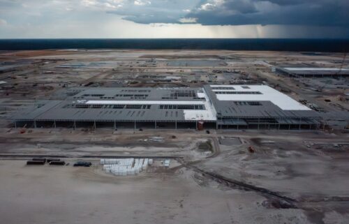 The Hyundai electric vehicle assembly and battery plant — photographed while under construction in Ellabell