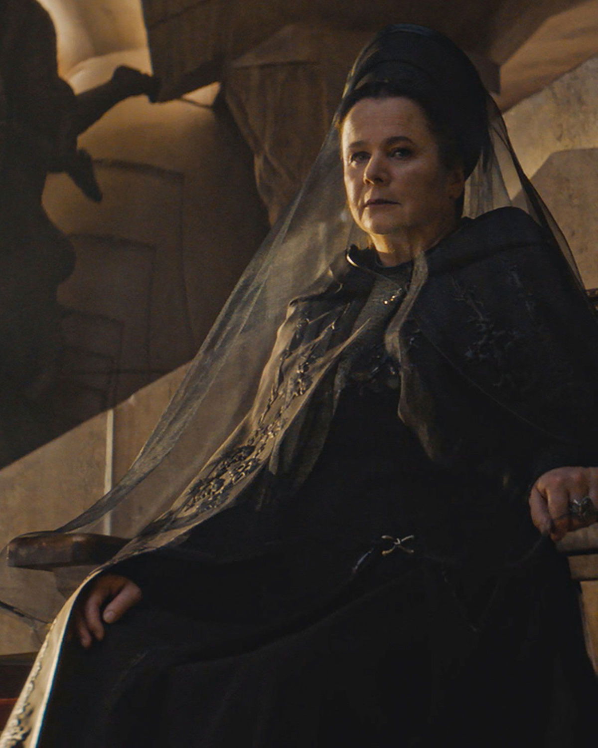 <i>HBO via CNN Newsource</i><br/>Emily Watson as Mother Superior Valya Harkonnen in 'Dune Prophecy.'