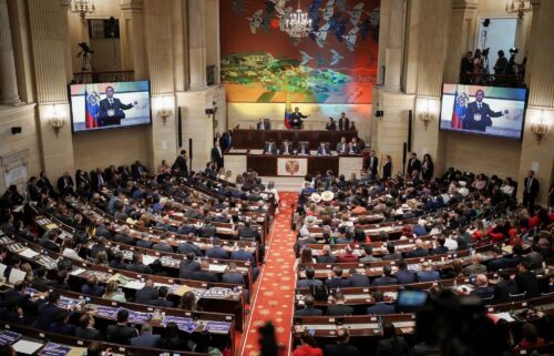 Members of Colombia's congress attend the opening of the new session in Bogota