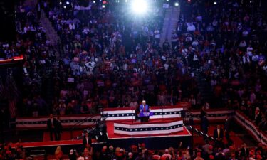 Former President Donald Trump speaks at a campaign rally at Madison Square Garden on October 27