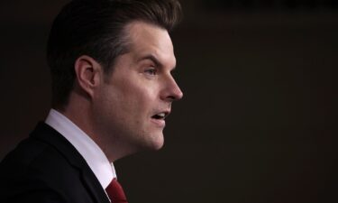 Matt Gaetz speaks during a news conference at the US Capitol on February 13.