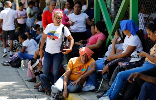 Relatives of those detained during a crackdown on protests following the Venezuelan election wait for their loved ones to be released at the Yare 3 prison in San Francisco de Yare on November 16.