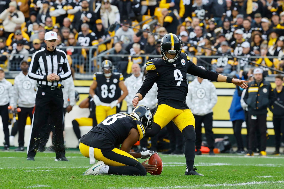 <i>Justin K. Aller/Getty Images via CNN Newsource</i><br/>Boswell (No. 9) scored all of the Steelers' points in the win over the Ravens.