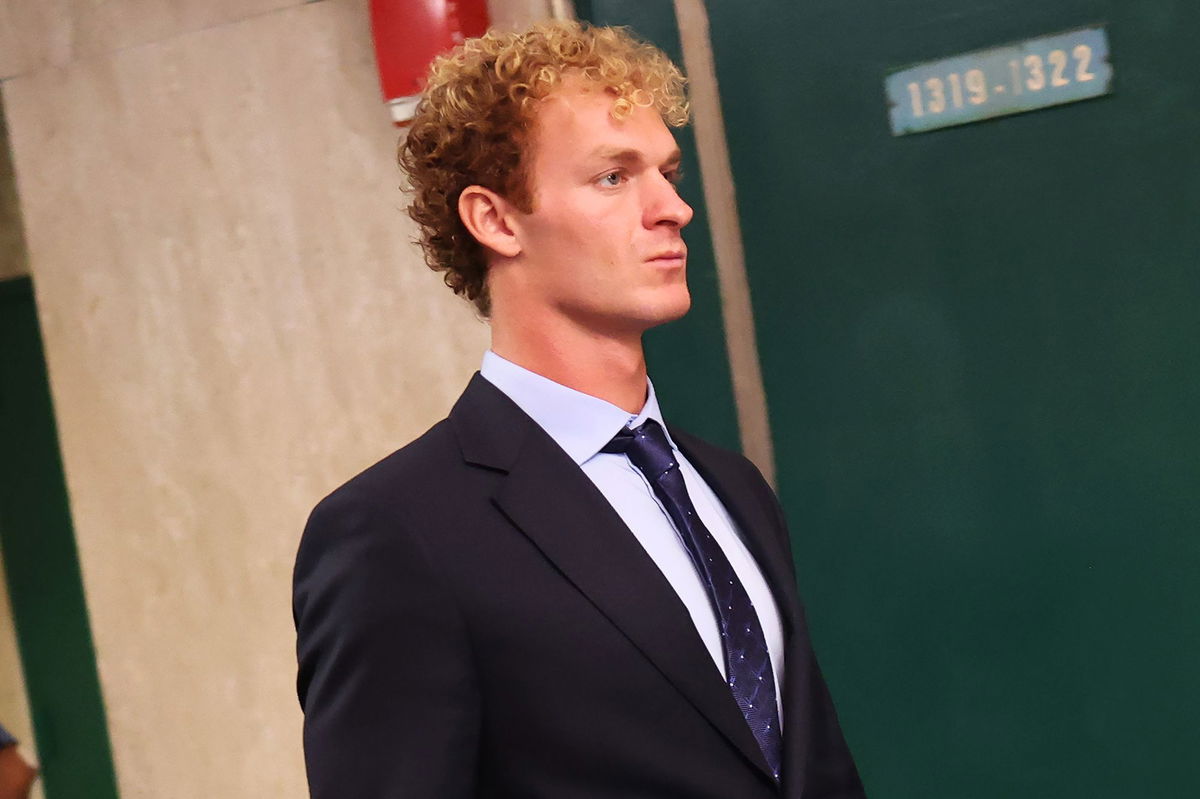 <i>Michael M. Santiago/Getty Images via CNN Newsource</i><br/>Daniel Penny walks out of the courtroom at Manhattan Criminal Court on November 12 in New York City. Penny