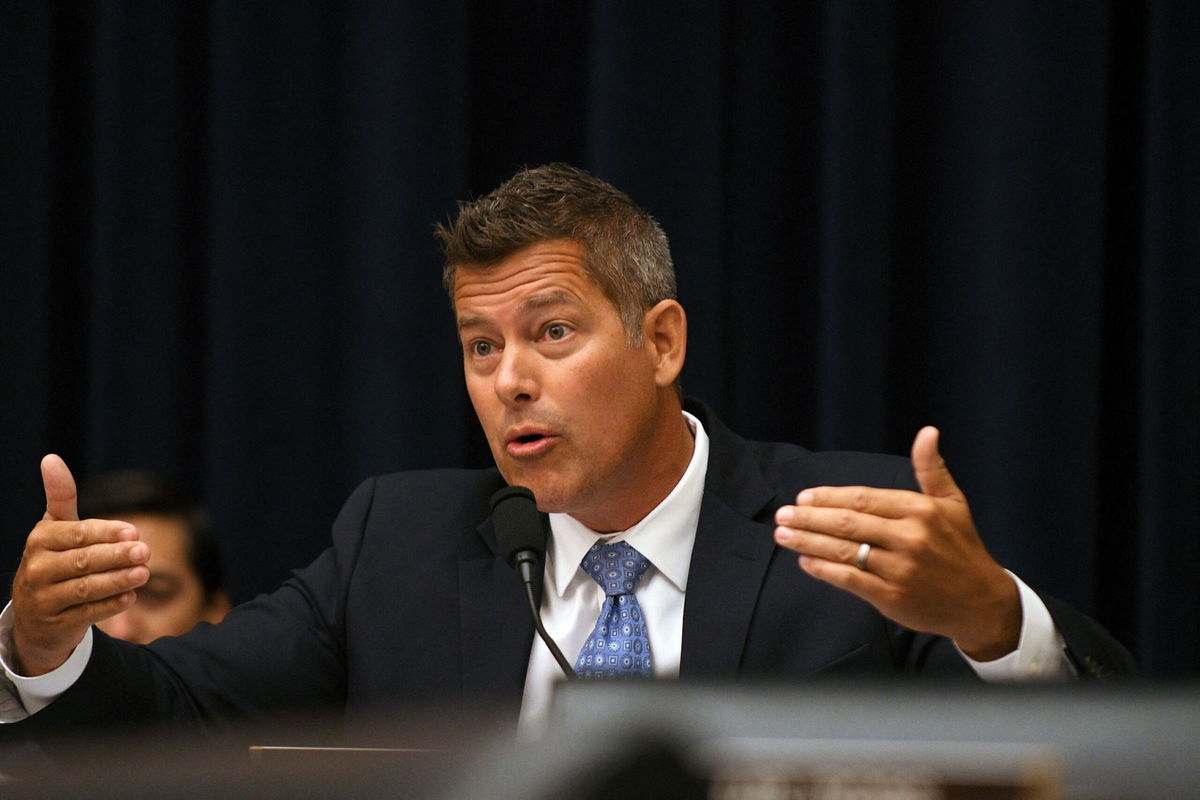 <i>Mary F. Calvert/Reuters via CNN Newsource</i><br/>Sean Duffy questions Federal Reserve Chairman Jerome Powell during his testimony in Washington