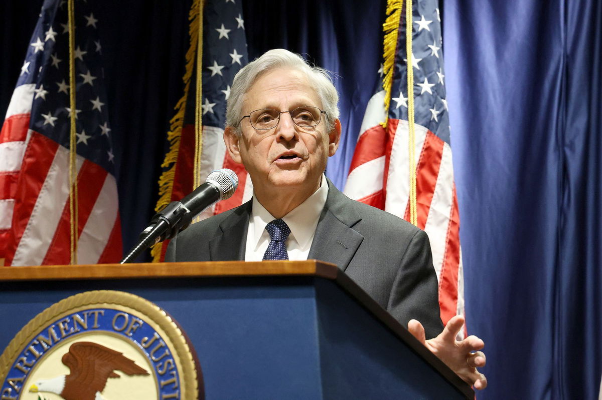 <i>Jefferson Siegel/Getty Images via CNN Newsource</i><br/>Attorney General Merrick Garland addresses members of the US Attorney's Office for the Southern District of New York on November 18 in New York City. Garland told career prosecutors Monday that they are the “backbone” of the Justice Department.