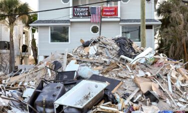 Debris remains on the streets following Hurricanes Helene and Milton as Floridians vote in the general election on November 5 in Treasure Island