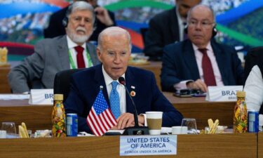 President Joe Biden speaks at the G20 summit in Rio de Janeiro on November 18.