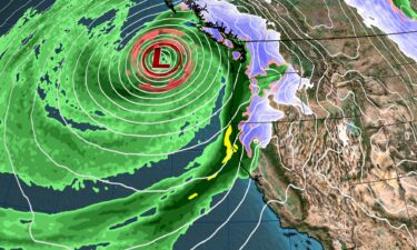 A forecast model depicts a bomb cyclone and atmospheric river combining to slam the West Coast early Wednesday morning.