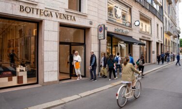 The Bottega Veneta boutique on Via Monte Napoleone in Milan