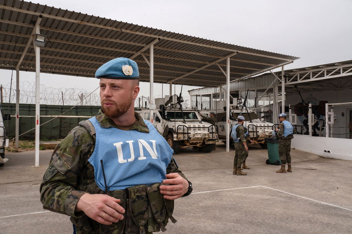 <i>Ashley Chan/SOPA Images/LightRocket/Getty Images via CNN Newsource</i><br/>A commander from the Spanish troop of the United Nations Interim Forces in Lebanon (UNIFIL) seen in the UNIFIL position near Kfarkela