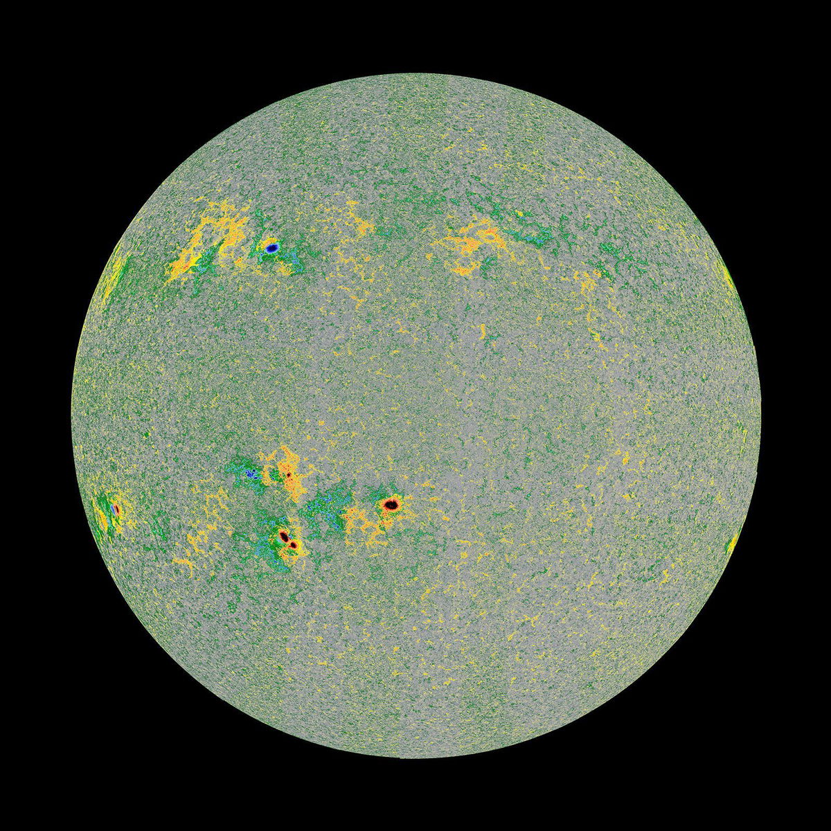 <i>European Space Agency via CNN Newsource</i><br/>A magnetogram shows the line-of-sight direction of the sun's magnetic field