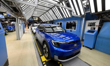 The production line for the electric Ford Explorer at the Ford Electric Center Factory in Cologne