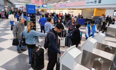 People check in for flights ahead of the Thanksgiving holiday at O’Hare International Airport in Chicago on November 22