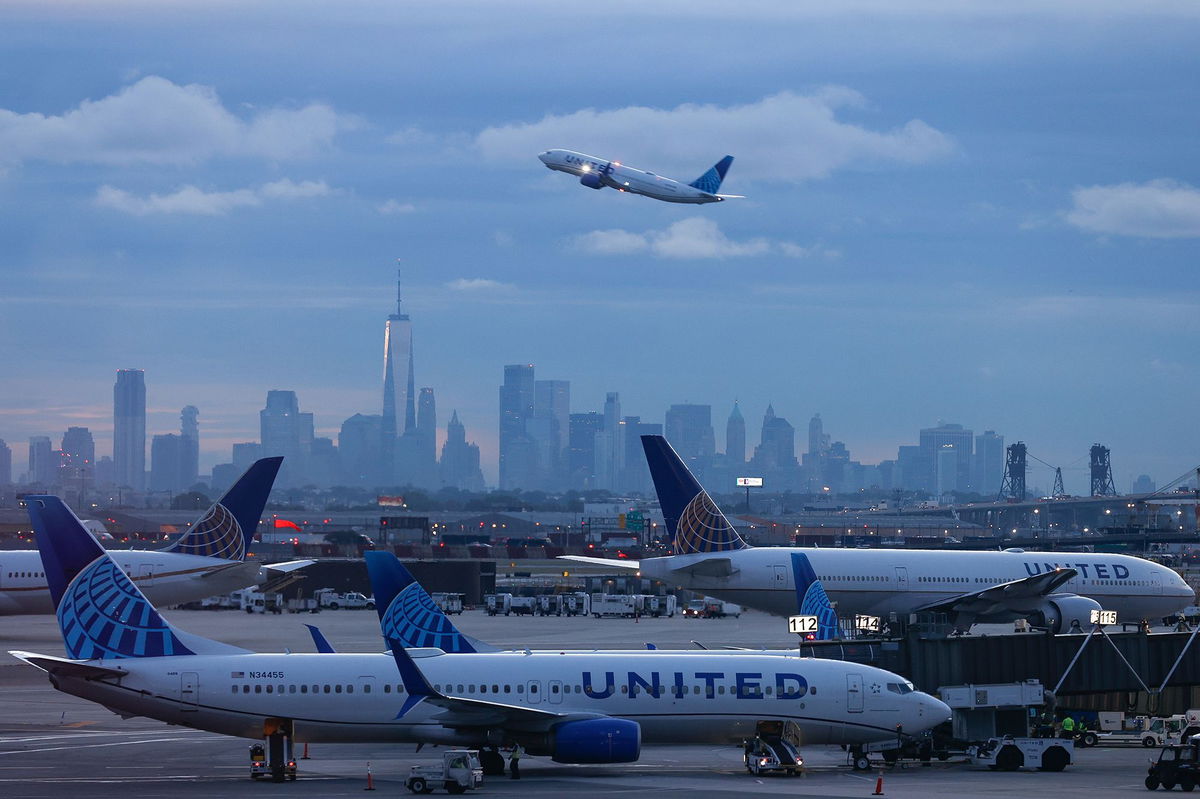 <i>Aaron M. Sprecher/AP via CNN Newsource</i><br/>United Airlines jets are seen at Newark Liberty International Airport in New Jersey. The airport is a major air traffic player in the busy Northeast corridor.