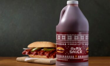 McDonald’s is bringing back the fan-favorite McRib sandwich for a limited time starting December 3. A half-gallon jug of McRib sauce will also be available to purchase.