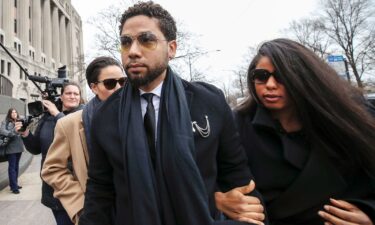 Former "Empire" actor Jussie Smollett arrives at court for his arraignment in Chicago on February 24