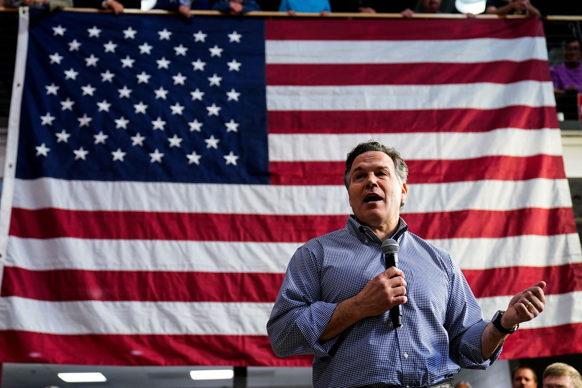 <i>Matt Rourke/AP via CNN Newsource</i><br/>David McCormick speaks during a campaign stop in Lititz