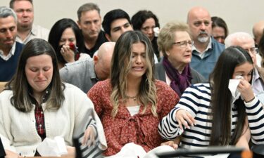 Family members and friends of Laken Riley react as Superior Court Judge H. Patrick Haggard announces the verdict during a trial of Jose Ibarra at Athens-Clarke County Superior Court